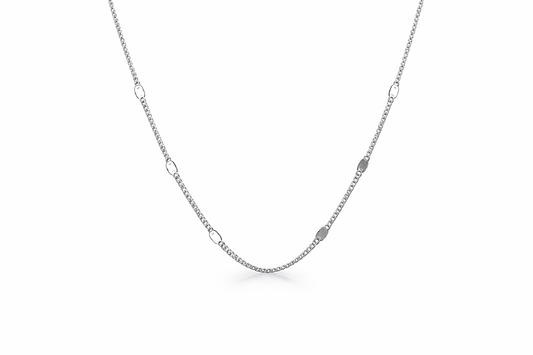 Minimal Station Chain – 925 Sterling Silver