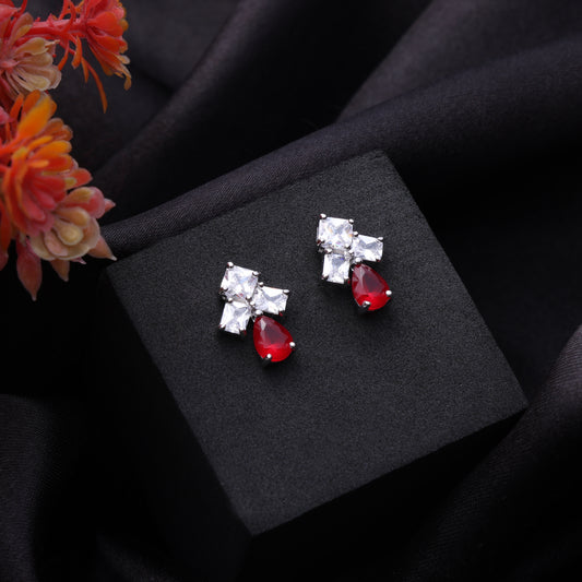 Crimson Spark Stud Earrings