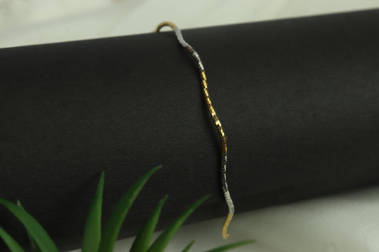 Two-Tone Wave 925 Sterling Silver Bracelet