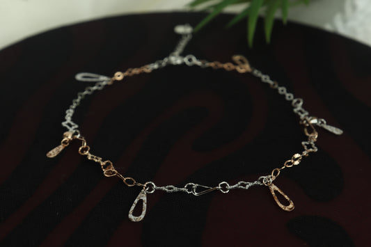 925 Sterling Silver Dainty Drop Anklet (single)