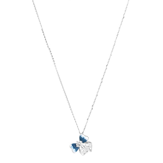 Blue Blossom Pendant & Earring Set in 925 Sterling Silver