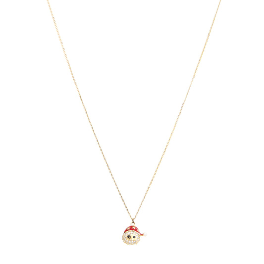 Santa Charm Pendant Necklace in 925 Sterling Silver