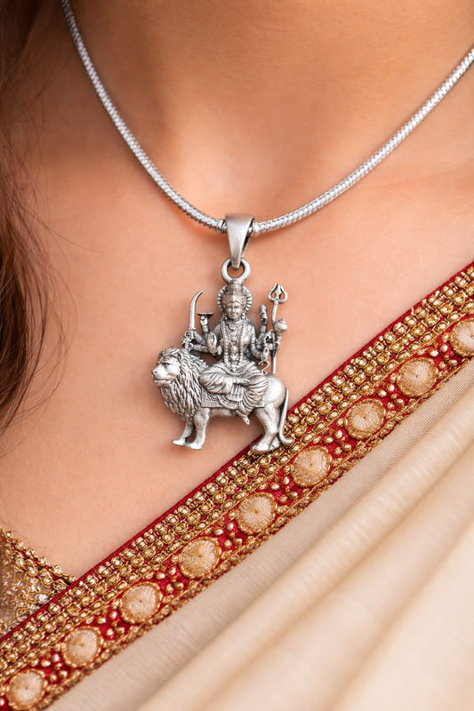 Maa Durga 925 Silver Pendant