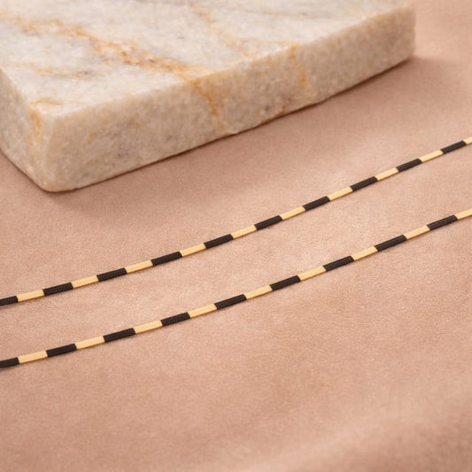 Dual Tone Flat Chain 925 Silver Anklet (Pair)