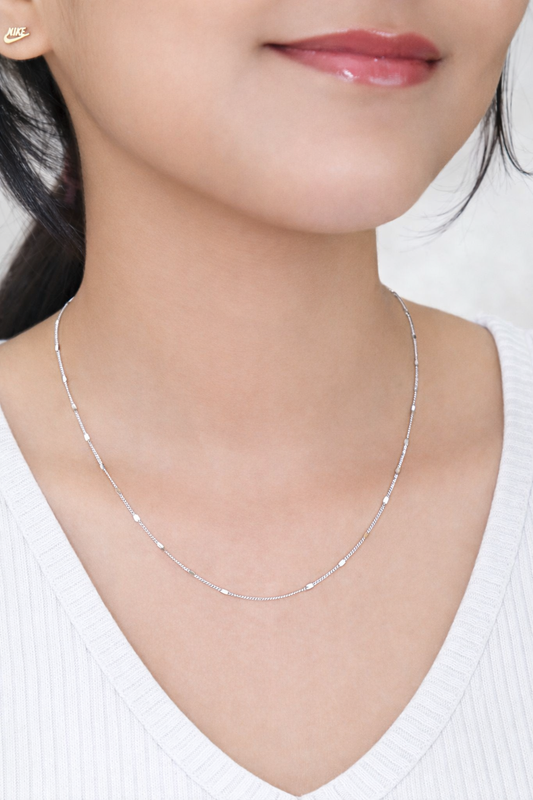 Minimal Station Chain – 925 Sterling Silver