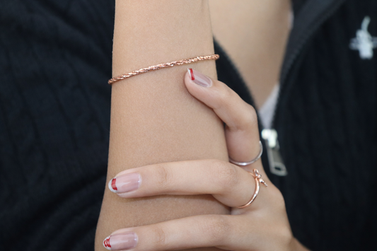 Rose Twist 925 Sterling Silver Bracelet