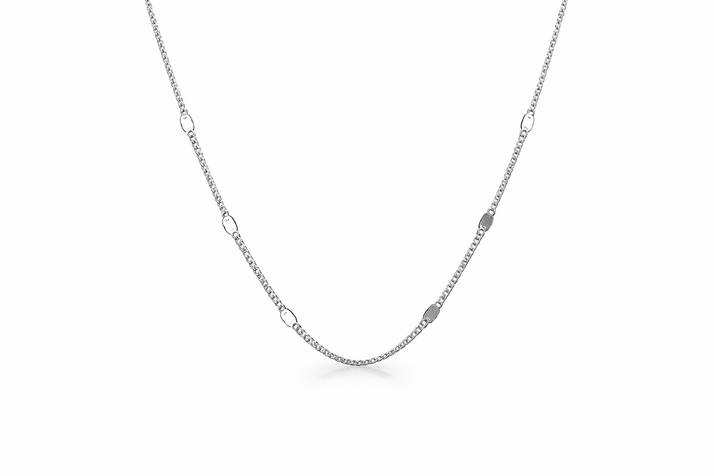 Minimal Station Chain – 925 Sterling Silver