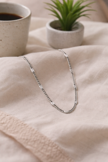Textured Link Chain – 925 Sterling Silver