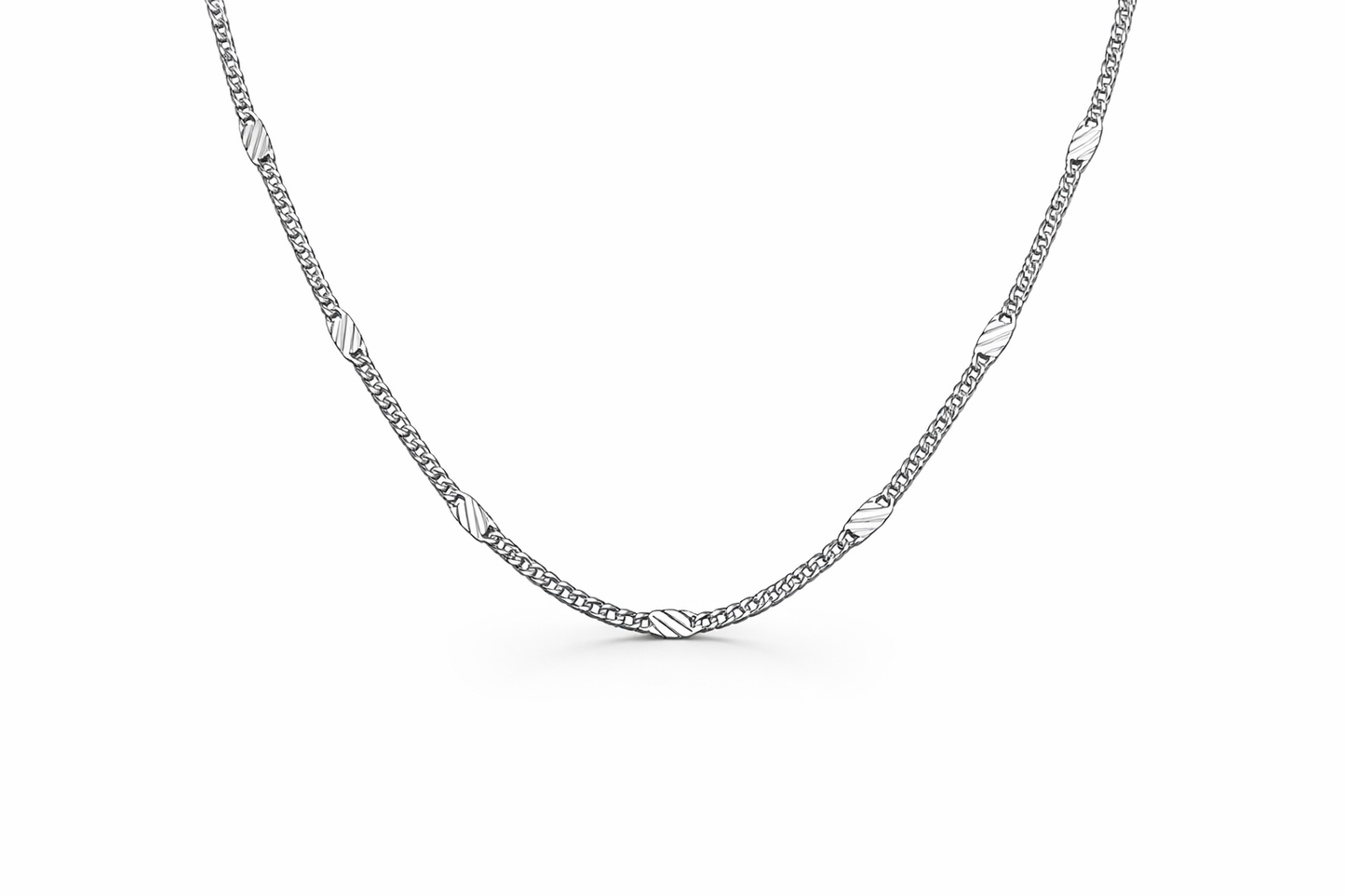 Textured Link Chain – 925 Sterling Silver