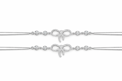 925 Sterling Silver CZ Bow Payal (pair)