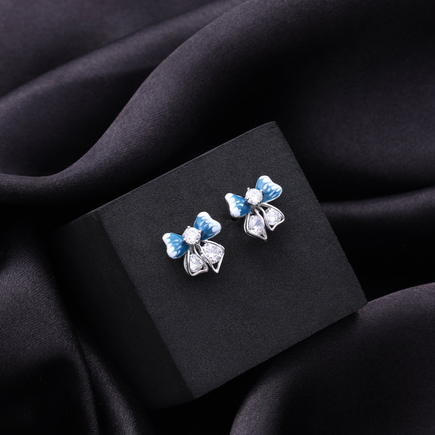 Blue Blossom Pendant & Earring Set in 925 Sterling Silver