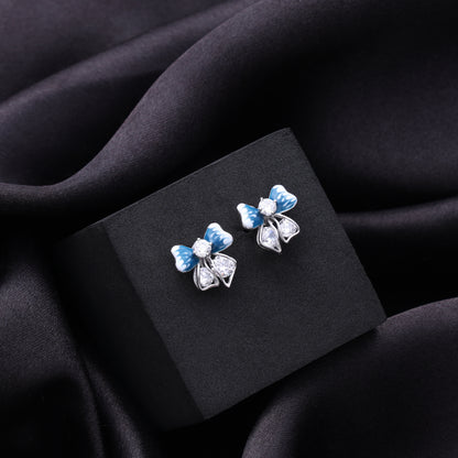 Blue Blossom Pendant & Earring Set in 925 Sterling Silver