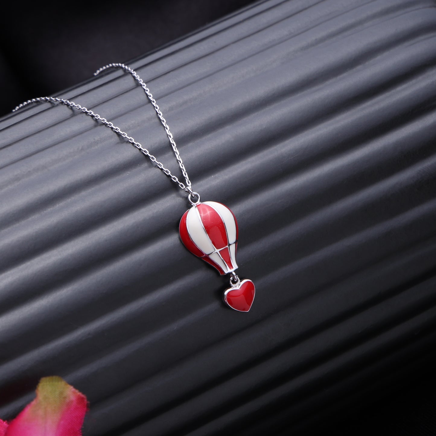 Heart Voyage Hot Air Balloon Pendant Necklace