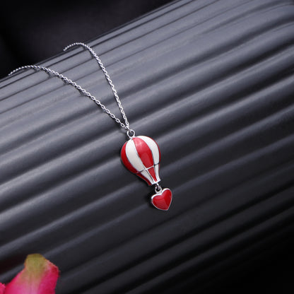 Heart Voyage Hot Air Balloon Pendant Necklace