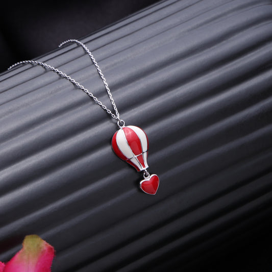 Heart Voyage Hot Air Balloon Pendant Necklace