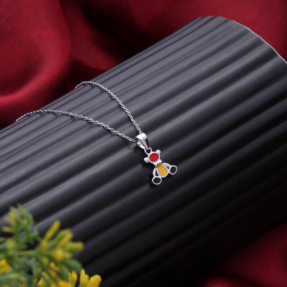 Teddy Charm Pendant Set in 925 Sterling Silver