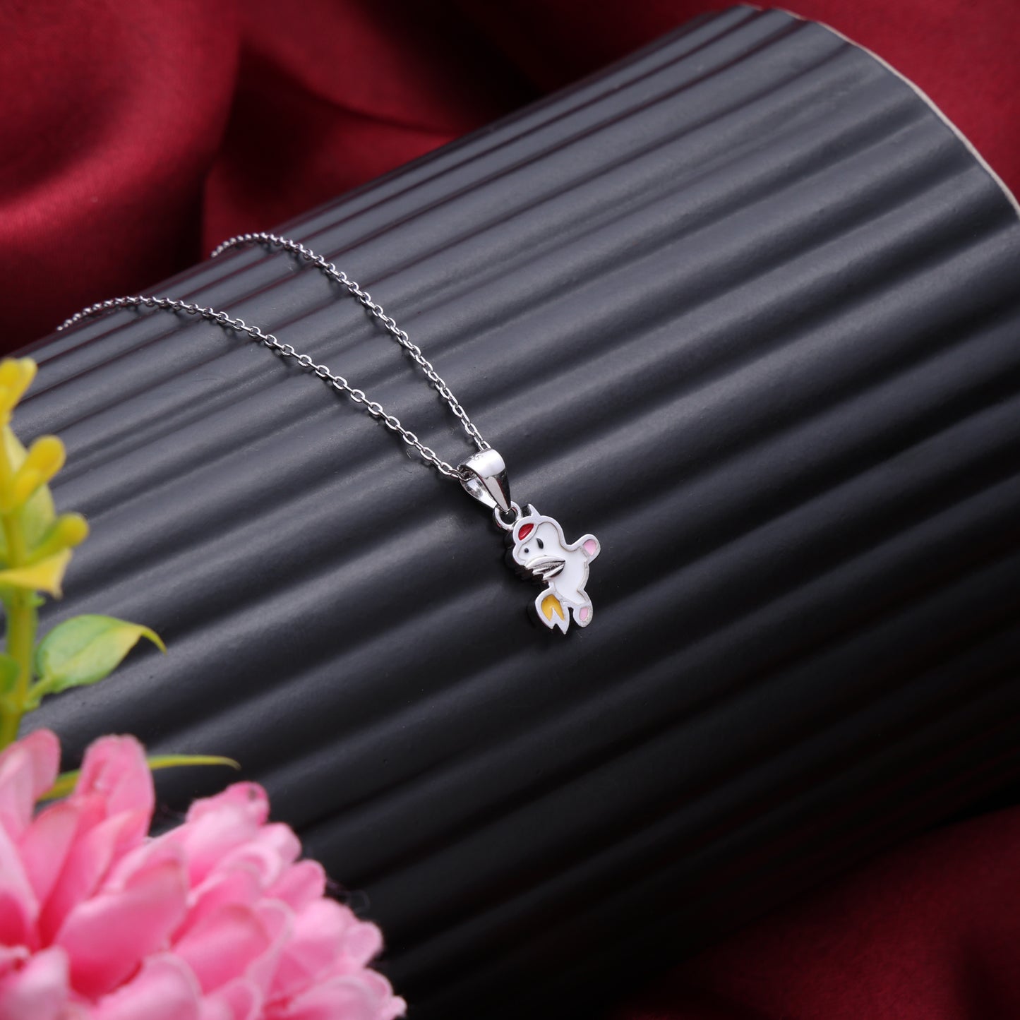 Whimsical Unicorn Charm Pendant Necklace in 925 Sterling Silver