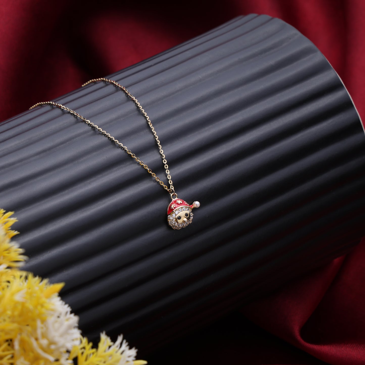 Santa Charm Pendant Necklace in 925 Sterling Silver