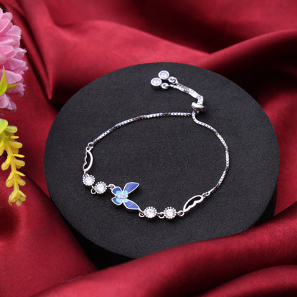 Azure Flutter Bracelet – 925 Sterling Silver CZ Butterfly Bracelet