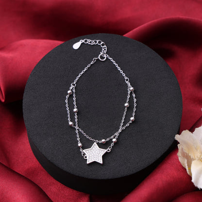 Starlight Grace Bracelet – 925 Sterling Silver CZ Star Bracelet