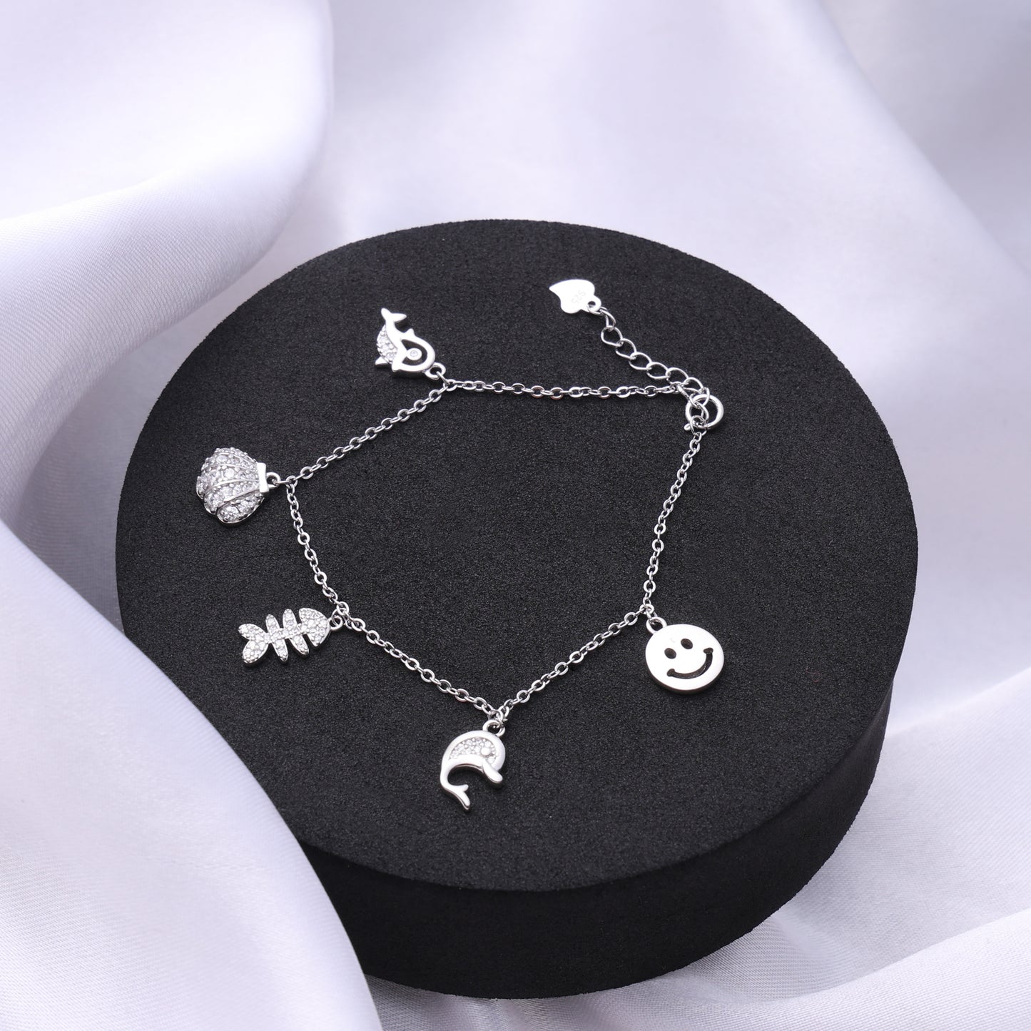 Celestial Garden Charm Bracelet – 925 Sterling Silver CZ Bracelet