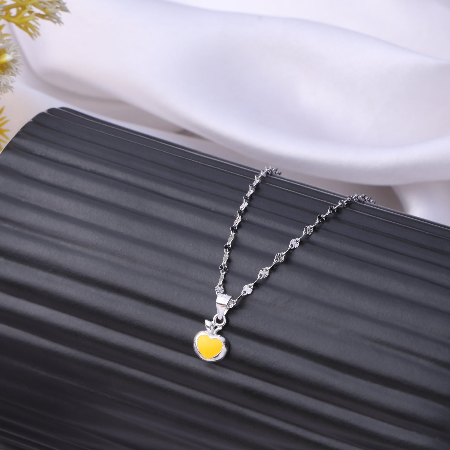 Sweetheart Glow – 925 Sterling Silver Yellow Heart Jewellery Set For Kids