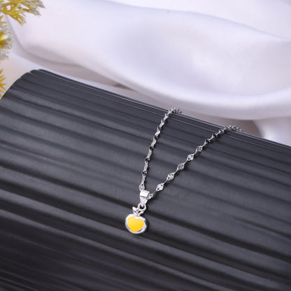 Sweetheart Glow – 925 Sterling Silver Yellow Heart Jewellery Set For Kids