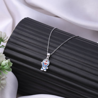 Blue Buddy Charm – 925 Sterling Silver Doraemon-Inspired Kids Jewellery Set