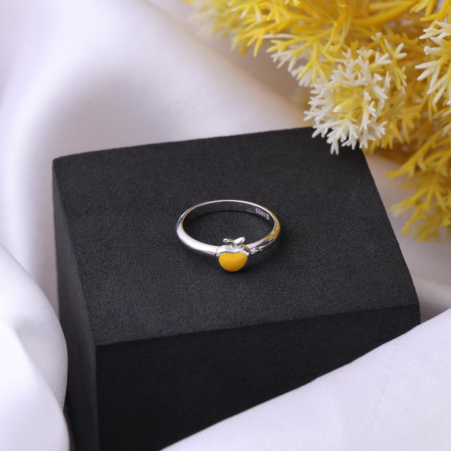 Sweetheart Glow – 925 Sterling Silver Yellow Heart Jewellery Set For Kids