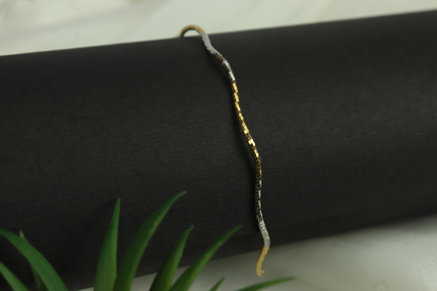 Two-Tone Wave 925 Sterling Silver Bracelet