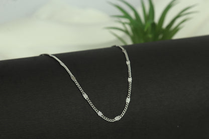 Textured Link Chain – 925 Sterling Silver