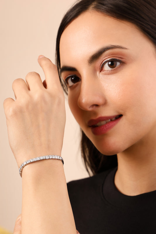Aurora Luxe CZ Tennis Bracelet (925 Sterling Silver)-0.4cm