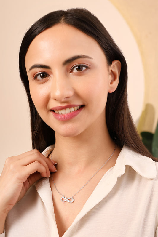 Infinity Spark Pendant Necklace in 925 Sterling Silver