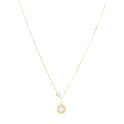 Golden Clover Charm Necklace in 925 Sterling Silver