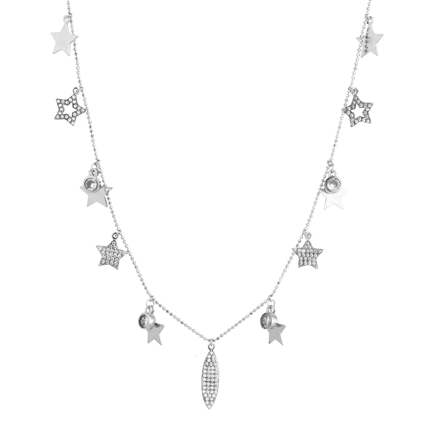 Starlight Charm Necklace in 925 Sterling Silver