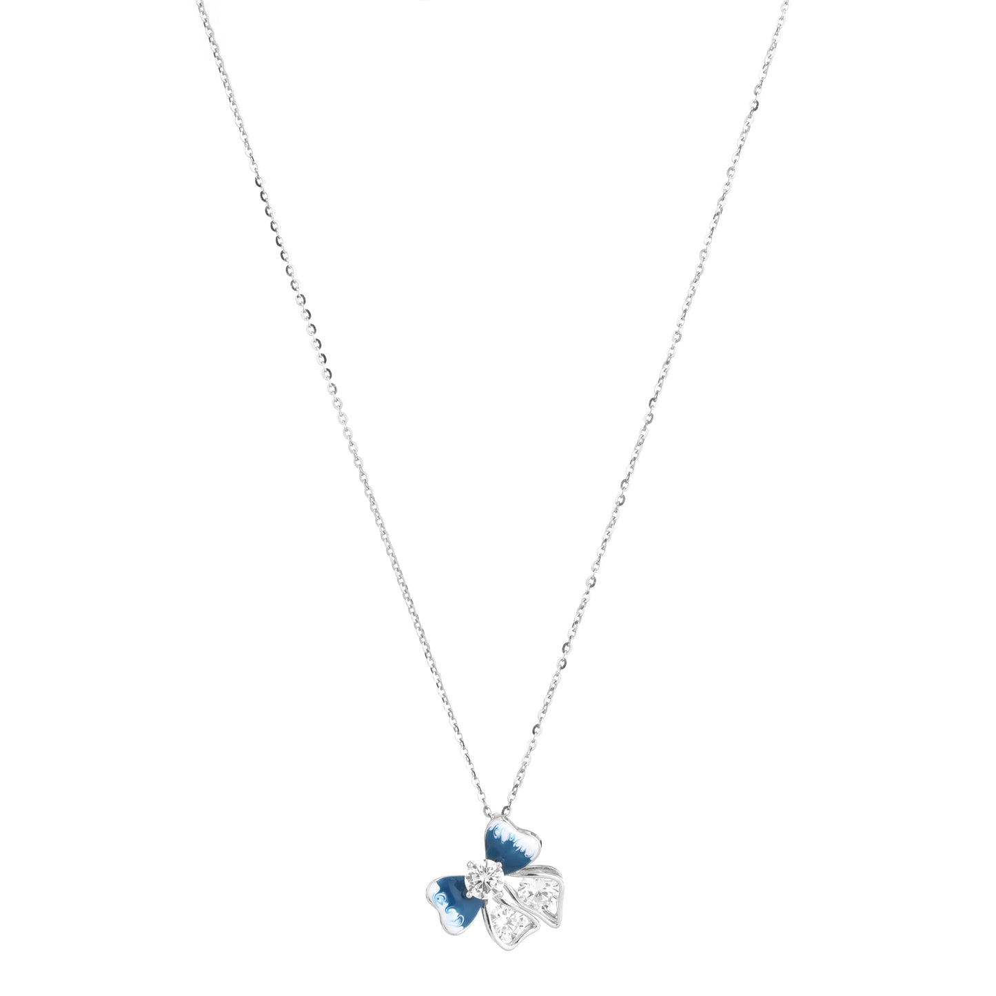 Blue Blossom Pendant & Earring Set in 925 Sterling Silver