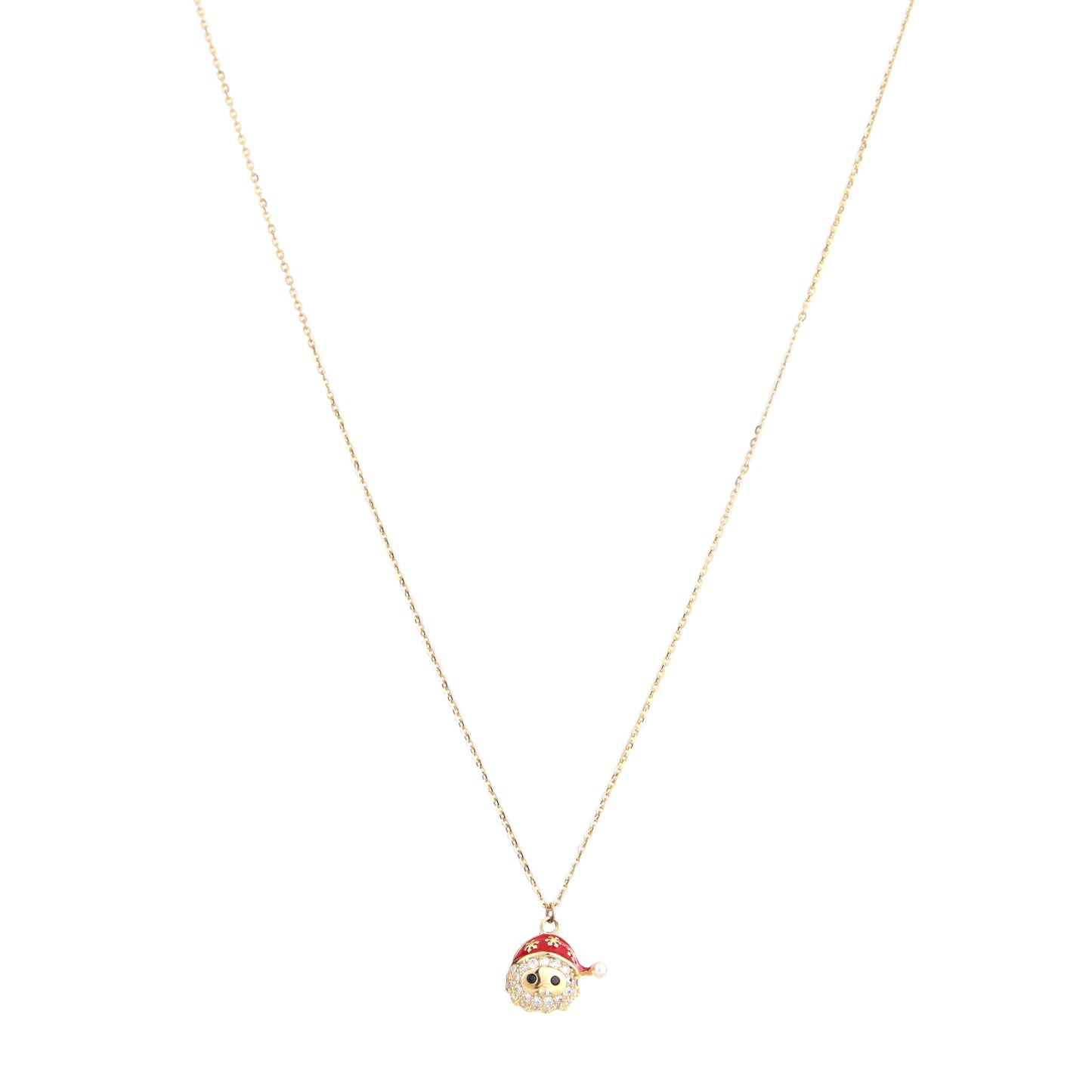 Santa Charm Pendant Necklace in 925 Sterling Silver