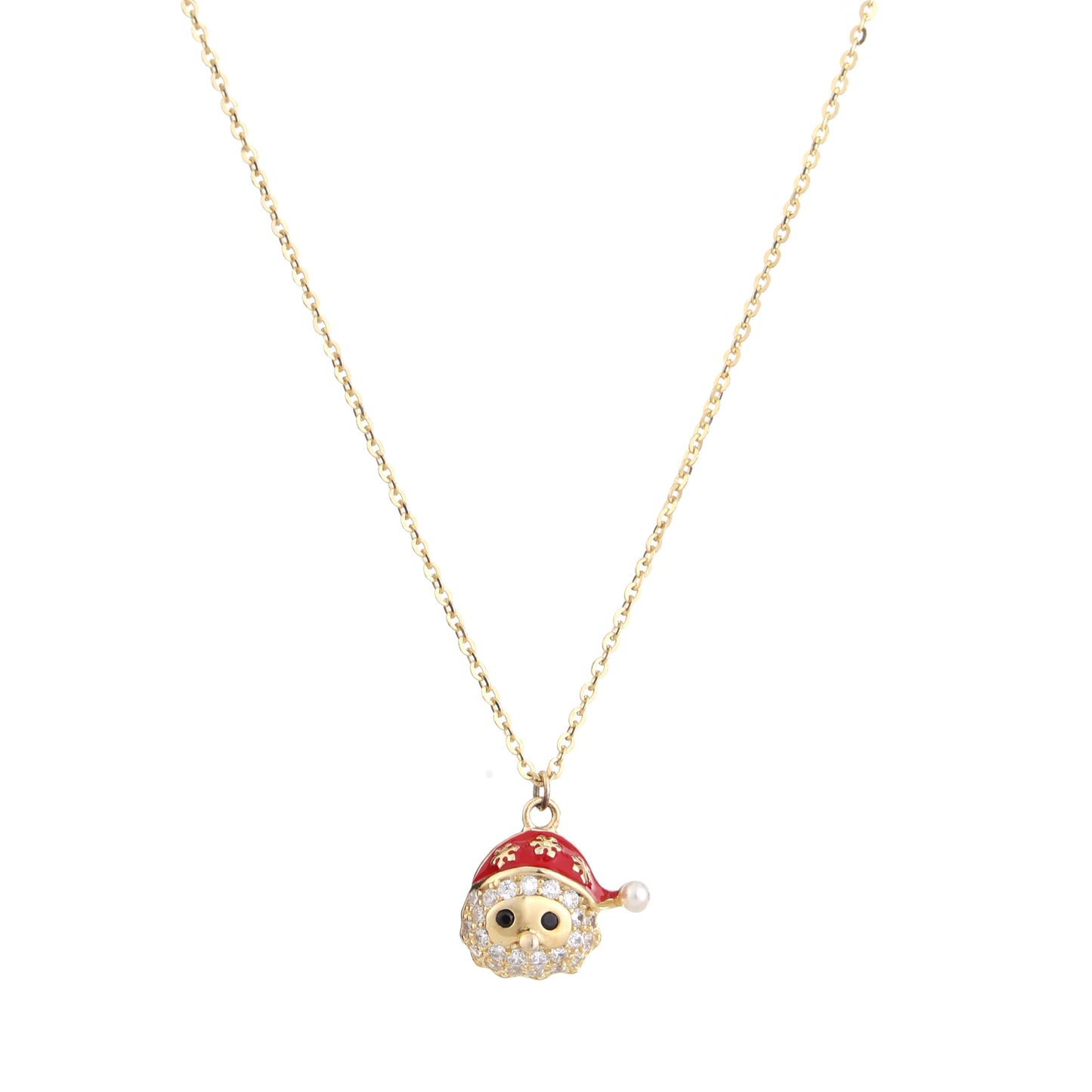 Santa Charm Pendant Necklace in 925 Sterling Silver