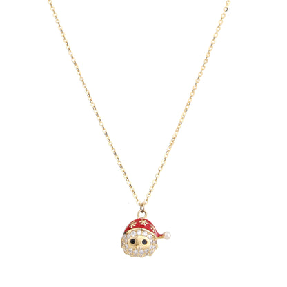 Santa Charm Pendant Necklace in 925 Sterling Silver