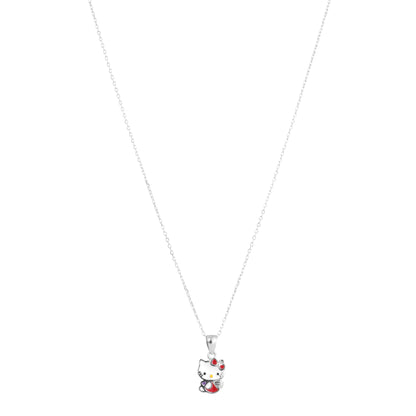 Lucky Cat Charm Pendant Necklace in 925 Sterling Silver