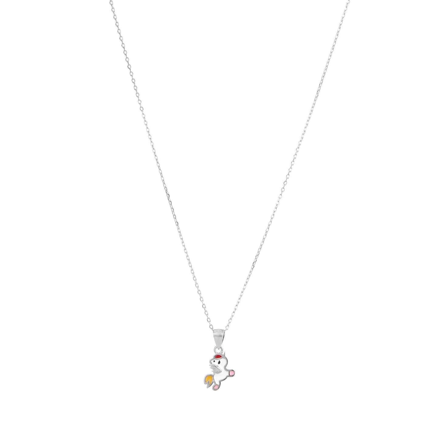 Whimsical Unicorn Charm Pendant Necklace in 925 Sterling Silver