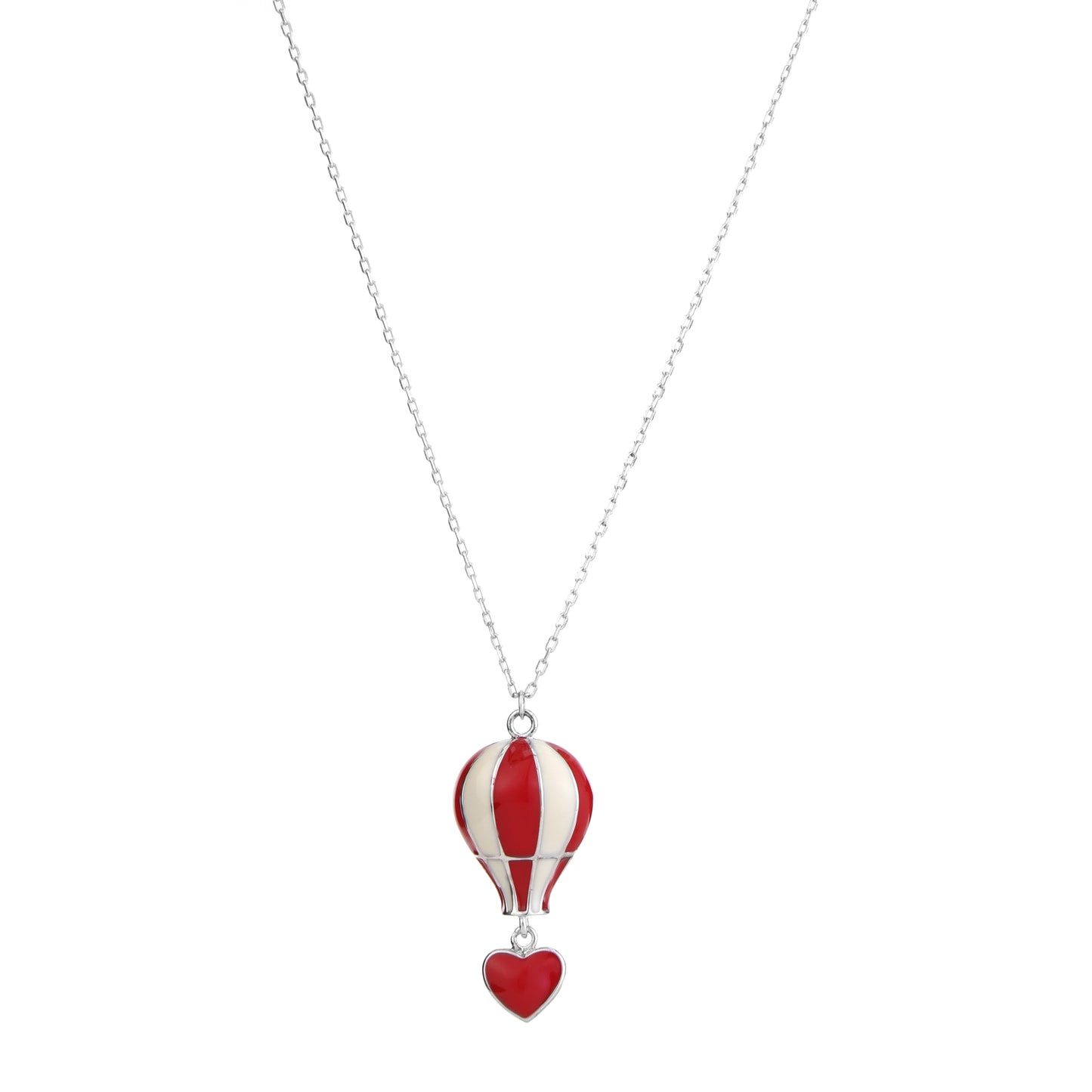Heart Voyage Hot Air Balloon Pendant Necklace