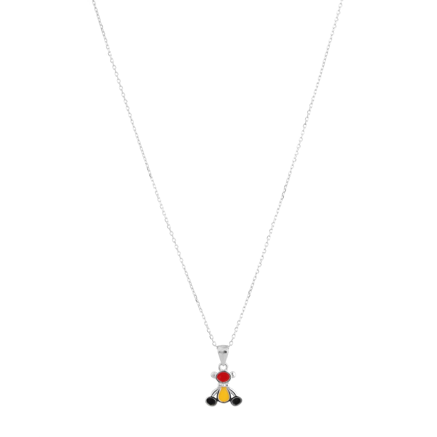 Teddy Charm Pendant Set in 925 Sterling Silver