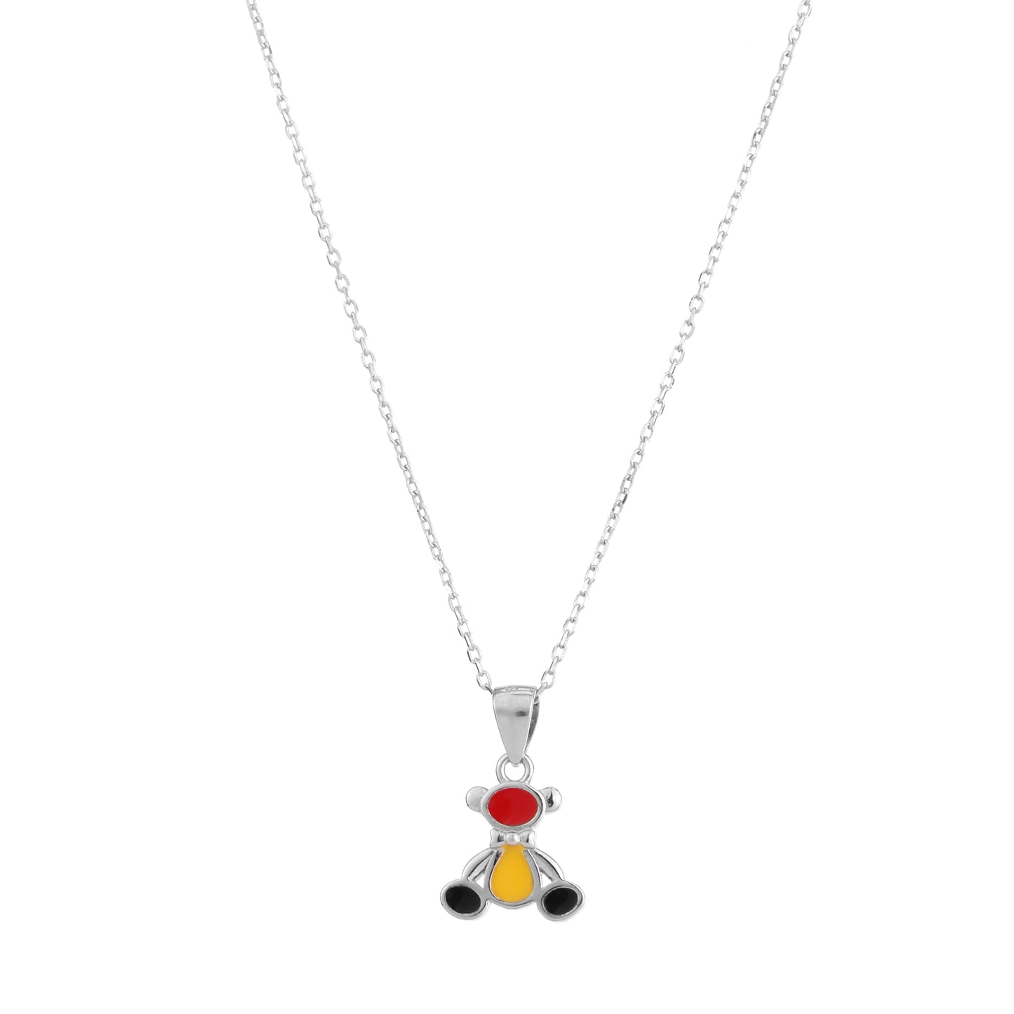Teddy Charm Pendant Set in 925 Sterling Silver