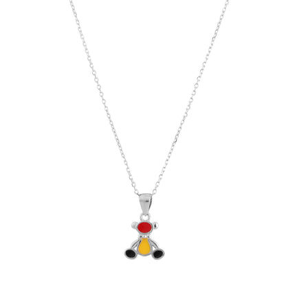 Teddy Charm Pendant Set in 925 Sterling Silver