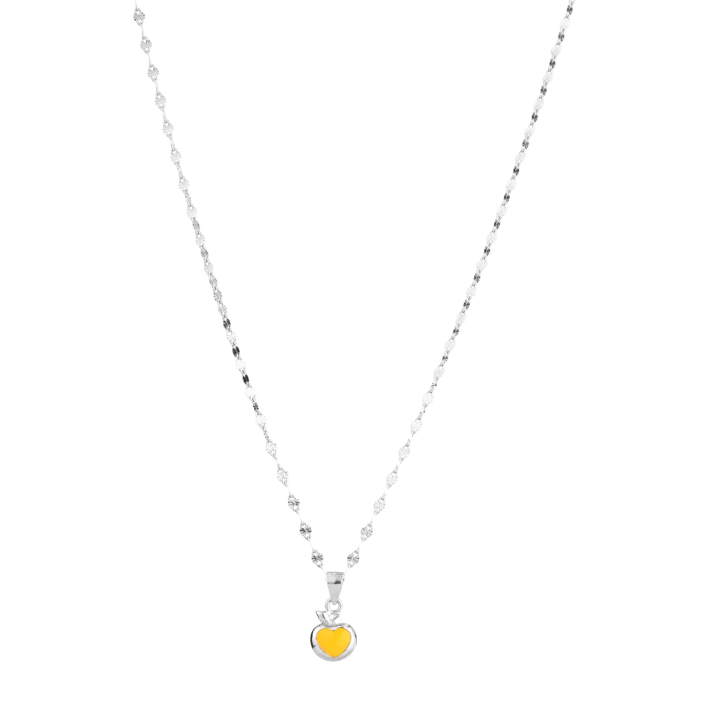Sweetheart Glow – 925 Sterling Silver Yellow Heart Jewellery Set For Kids