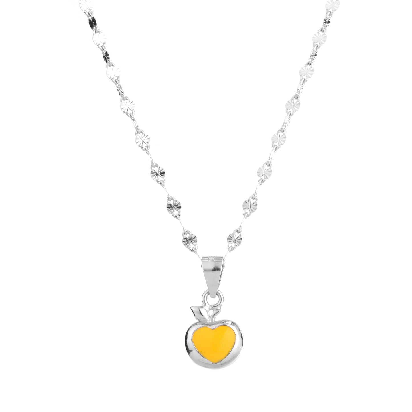 Sweetheart Glow – 925 Sterling Silver Yellow Heart Jewellery Set For Kids