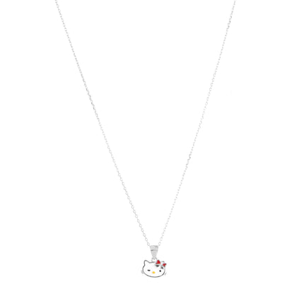 Hello Kitty Charm – 925 Sterling Silver Necklace & Earrings Set