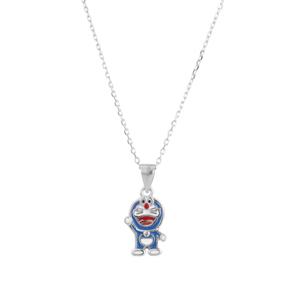 Blue Buddy Charm – 925 Sterling Silver Doraemon-Inspired Kids Jewellery Set