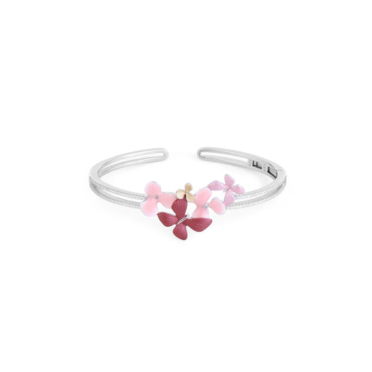Rose Flutter Cuff – 925 Sterling Silver CZ Butterfly Bracelet